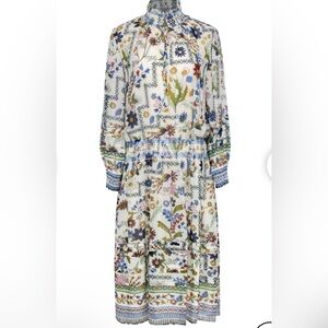NWT, Tory Burch - Waverly Dress,   Ivory Meadow Fooly Size 4